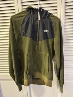 Nike Green and Black Fleece Jacket