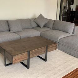 Macy’s L Sectional With Ottoman Gray