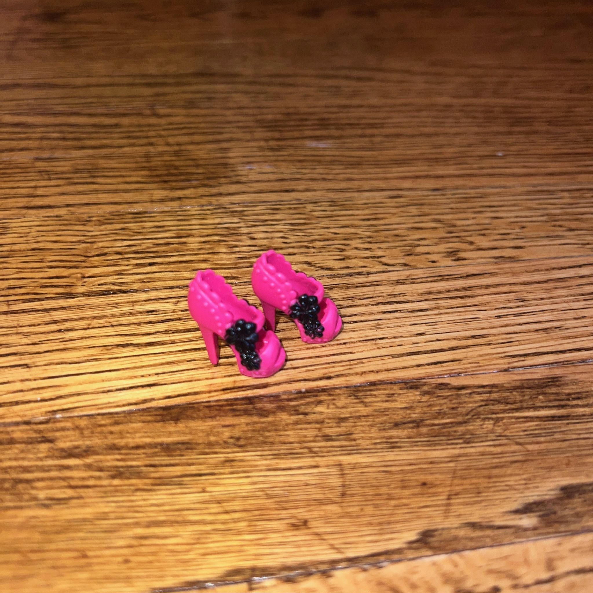 Pink and Black Barbie High Heels For Dolls