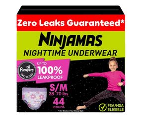 🆕 Ninjamas Nighttime Underwear S/M (44 Ct) 👧🌙