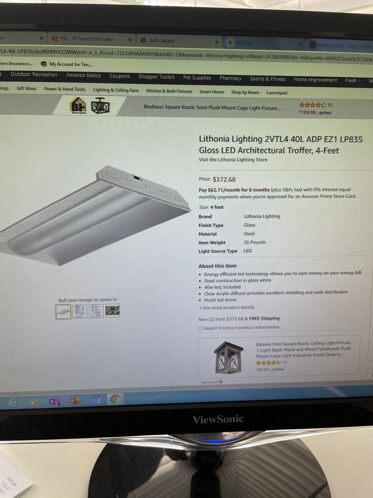 LED 2X4 Troffer Lights / Brand New Still In Boxes