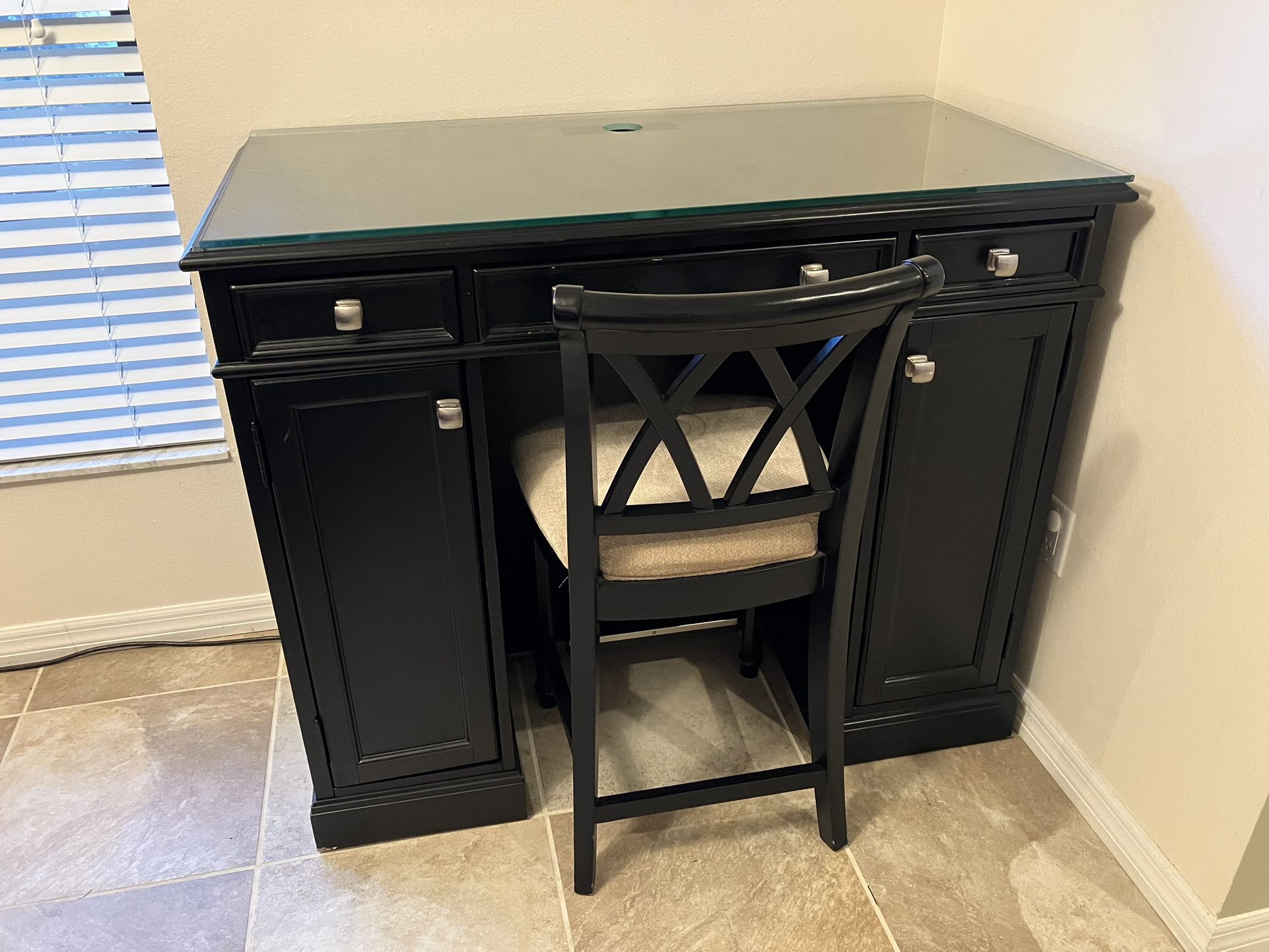 Solid Wood Letter Desk + Chair