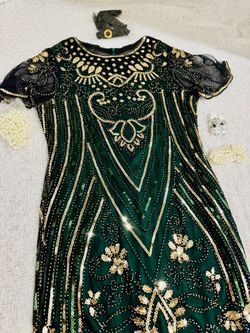 New without tag, small. Elegant dark green mesh dress