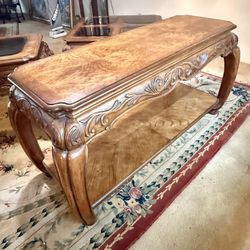 Vintage Rosewood Hand Carved Square Living Room Tables (set of 3)