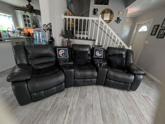 3 ReclinerLeatherMovieChairs/2storage