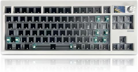 GMK87 Keyboard Barebones Kit,Gasket Mount Hot Swap PCB Triple Mode #1021R R6