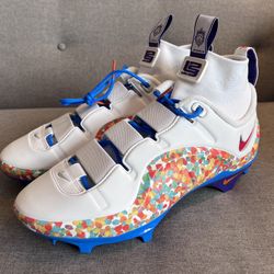 Nike LeBron 4 Menace 3 Fruity Pebbles fv8044-100 Football Cleats Mens's 8