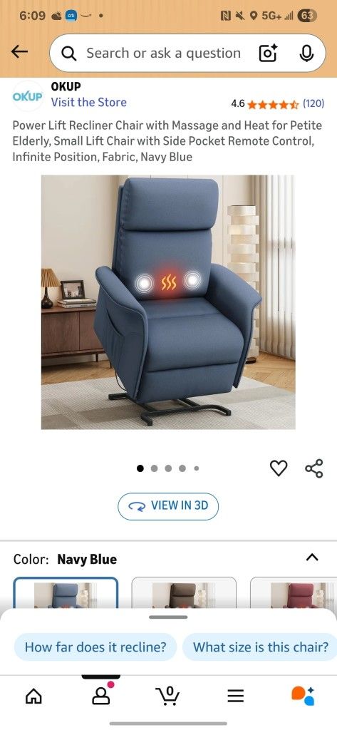 Power Lift Recliner Chair with Massage and Heat for Petite Elderly, Small Lift Chair with Side Pocket Remote Control, Infinite Position, Fabric, Dark
