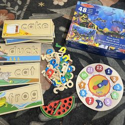 Preschool educational wood toy bundle Melissa and Doug