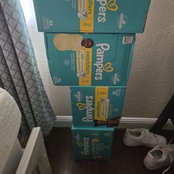 3 Boxes Of Pamper Swaddlers 