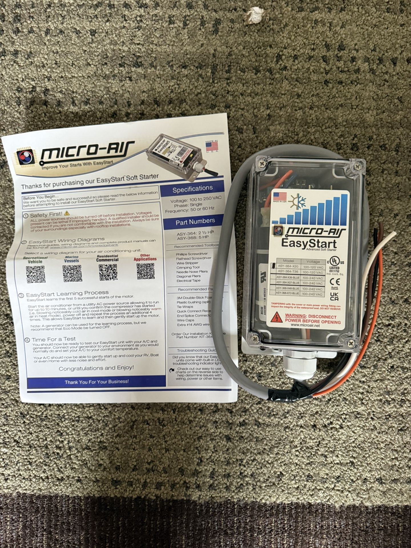 Micro Air Soft Start Module For Rv Air Conditioner