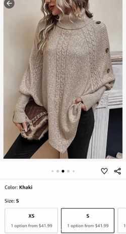 ✅️ Khaki Turtle Neck Sweater• Asymmetrical Pullover Top• Lightweight Relaxed Fit• Size S• New Condition• $20firm