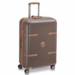 Hardside Carry-On Suitcase Expandable Spinner Brown Delsey
