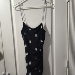 Daisy Print Stretchy Mini Dress