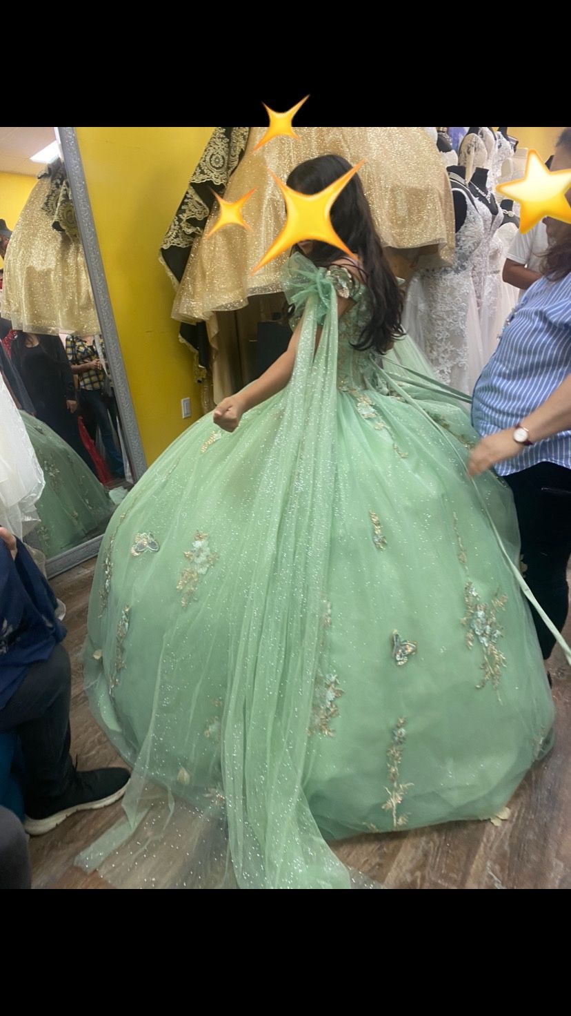 Quinceanera dress sage green