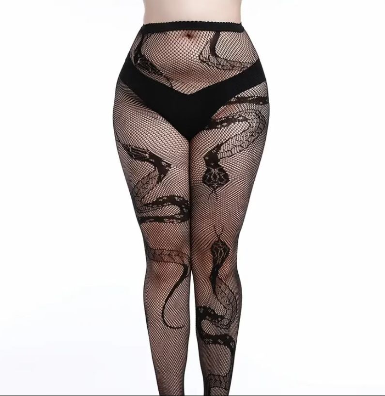 black Snakes Pattern tights Fishnet Pantyhose, Women's Stockings & Hosiery , clothing clothes yoga pants , Gothic Punk Emo Boho Sexy Cute