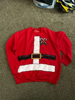 Santa Claus sweater sweatshirt shirt size large xmas Christmas