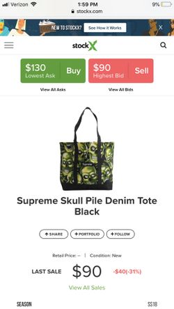 Supreme Skull Tote Bag