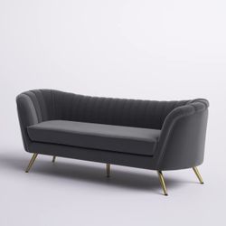 Tiberius Velvet Sofa Set – Dark Gray (88” + 65”) – Excellent Condition