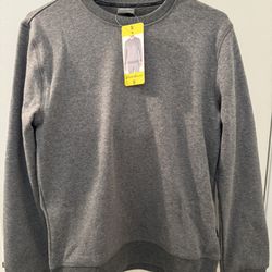 BRAND NEW WITH TAGS NEVER WORN Eddie Bauer Grey Gray Pullover Sweatshirt Sweater Size S Small