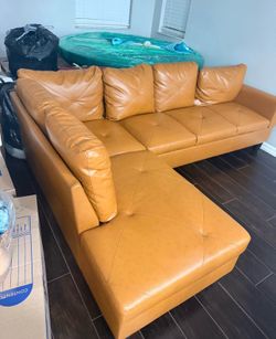 Leather sectional couch