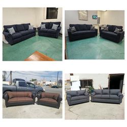 Brand NEW Couches ,black, Brown, Grey FABRIC Sofa And Loveseat Set. 