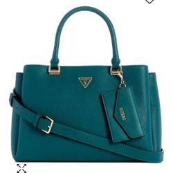 Teal Guess Medium Satchel Crossbody Purse