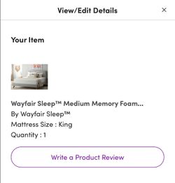 Wayfair Sleep Medium Memory Foam Mattress + Box Spring