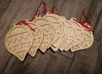 Lazer Cut  Wood Christmas Ornaments