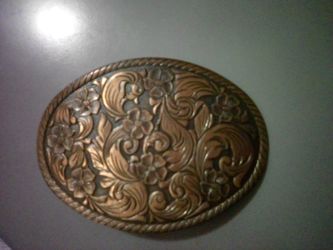 Womens Western Flower Copper Belt Buckle Flowers 