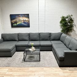 Large Grey Living Spaces Sectional Couch - FREE DELIVERY 