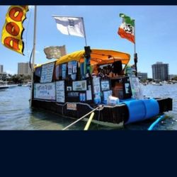 20ft Bamboo Pontoon Tiki Food party Pontoon boat Yamaha 70hp outboard Great for parties on the water