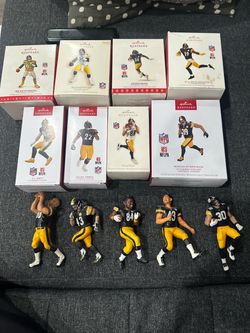 Hallmark Keepsake Ben Roethlisberger, Ward,Watt,Polamalu,Steelers Team Ornaments bottom 5 no boxes