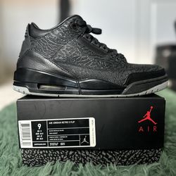 Size 9 - Air Jordan 3 Retro Black Flip