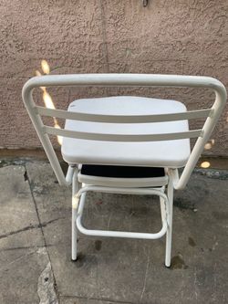White Metal Outdoor Bistro Chair