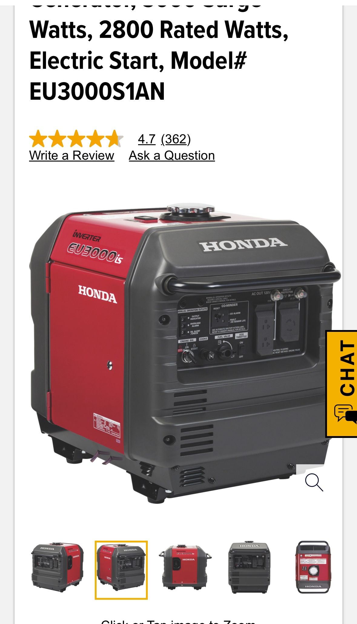 Honda generator