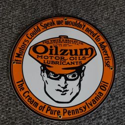 PORCELAIN  Oilzum Sign