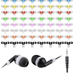 100 Pack Bulk Earbuds 
