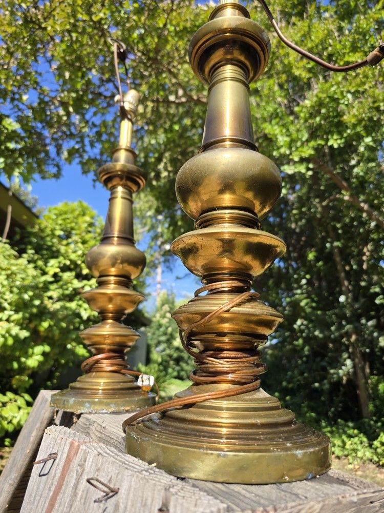 Vintage Brass Lamps, Candle Holders
