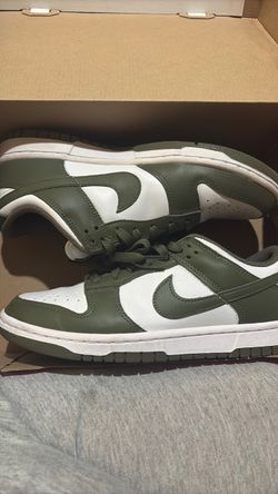 Nike Dunk Low White Olive Green Sneakers