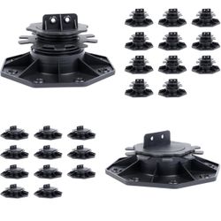 12 Pack Adjustable Plastic Pedestal Paver, Deck Foundation Support Base, Floor Slate Support Floor Lift, Adjustable Height from 1.38'' to 2.56'' (Unil