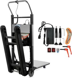 880lb Capacity Electric Stair Climbing Hand Trucks Dolly Cart, Heavy Duty Stair Climber with 3 Ropes, Carry Heavy Objects Up and Down Stairs Effortles