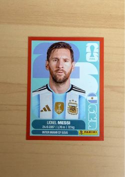 Rare Panini 2026 FIFA World Cup Lionel Messi Red Parallel Border Sticker