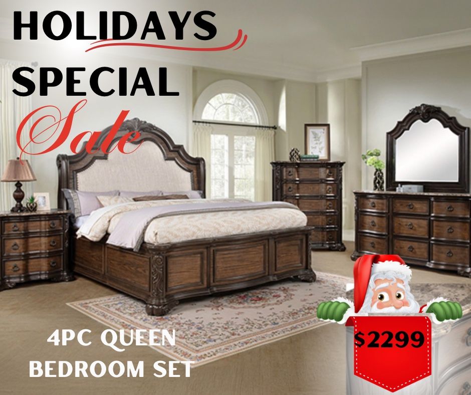 4 Pc Queen Bedroom Set Financing Available No Credit Needed