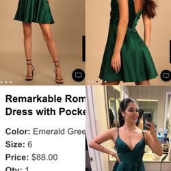 Green dress with pockets 