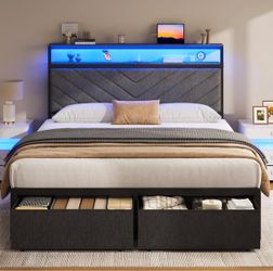 Grey full size bed frame