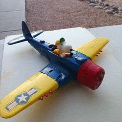 Vintage Hubley Kiddie Toy No 495 Folding Wing Airplane 