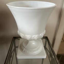 Vintage Milk glass Grecian Urn