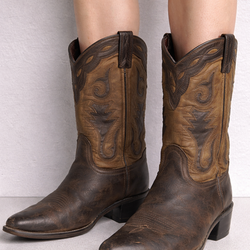 Vintage Distressed Leather Cowboy Boots Western Brown Size 10