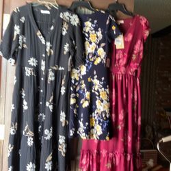 Three Beautiful Spring Dresses, Young Ladies Size Small/medium.  New With Tags.